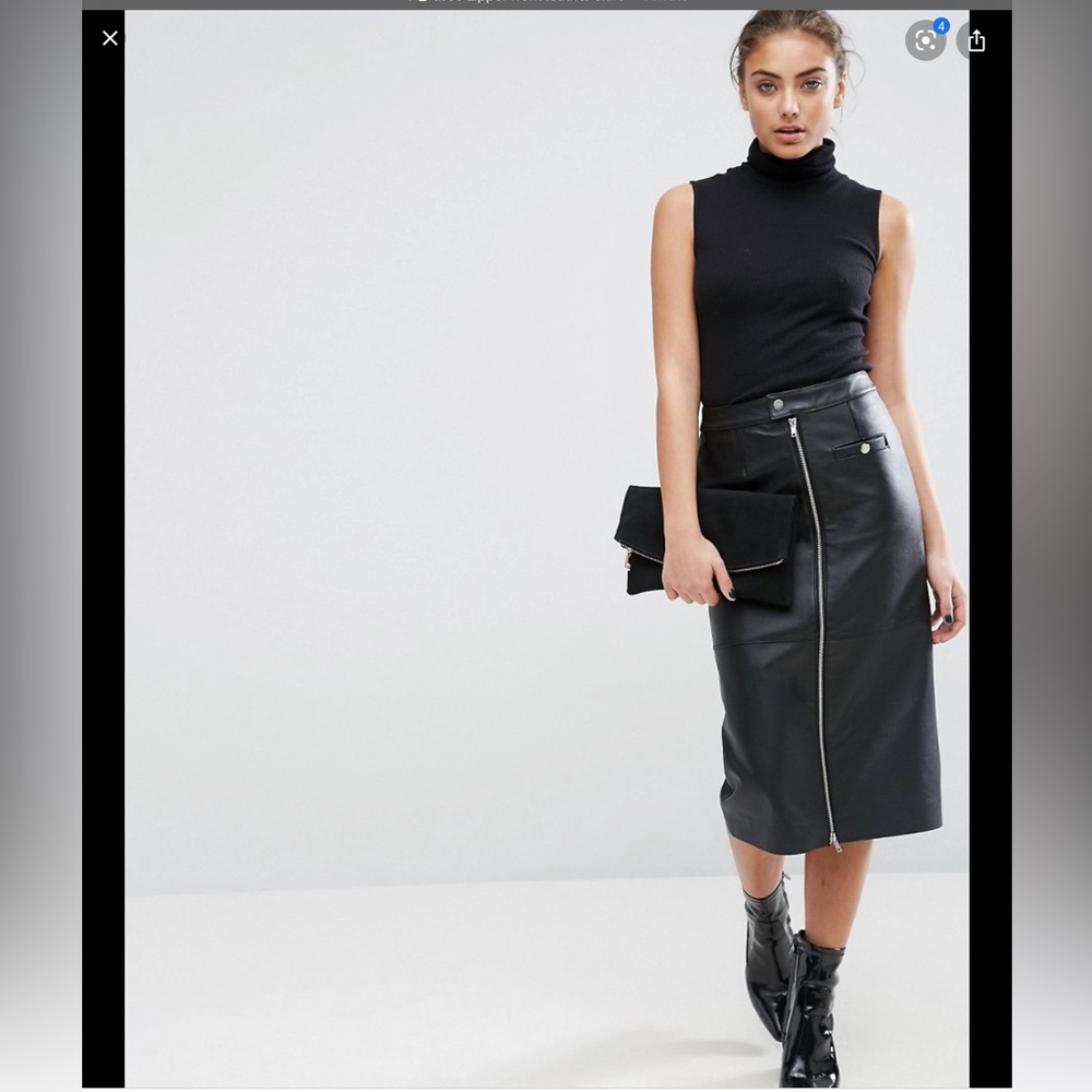 ASOS genuine leather skirt